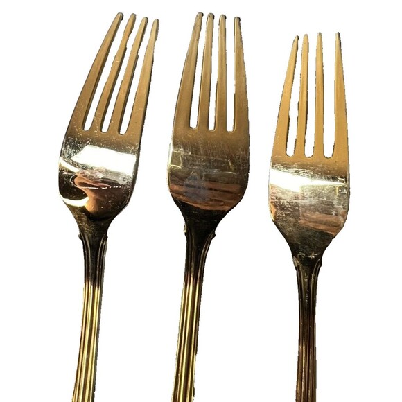 FB Rogers Golden Plated Electroplate American Chipendale Flatware 5 Dinner - Picture 10 of 16